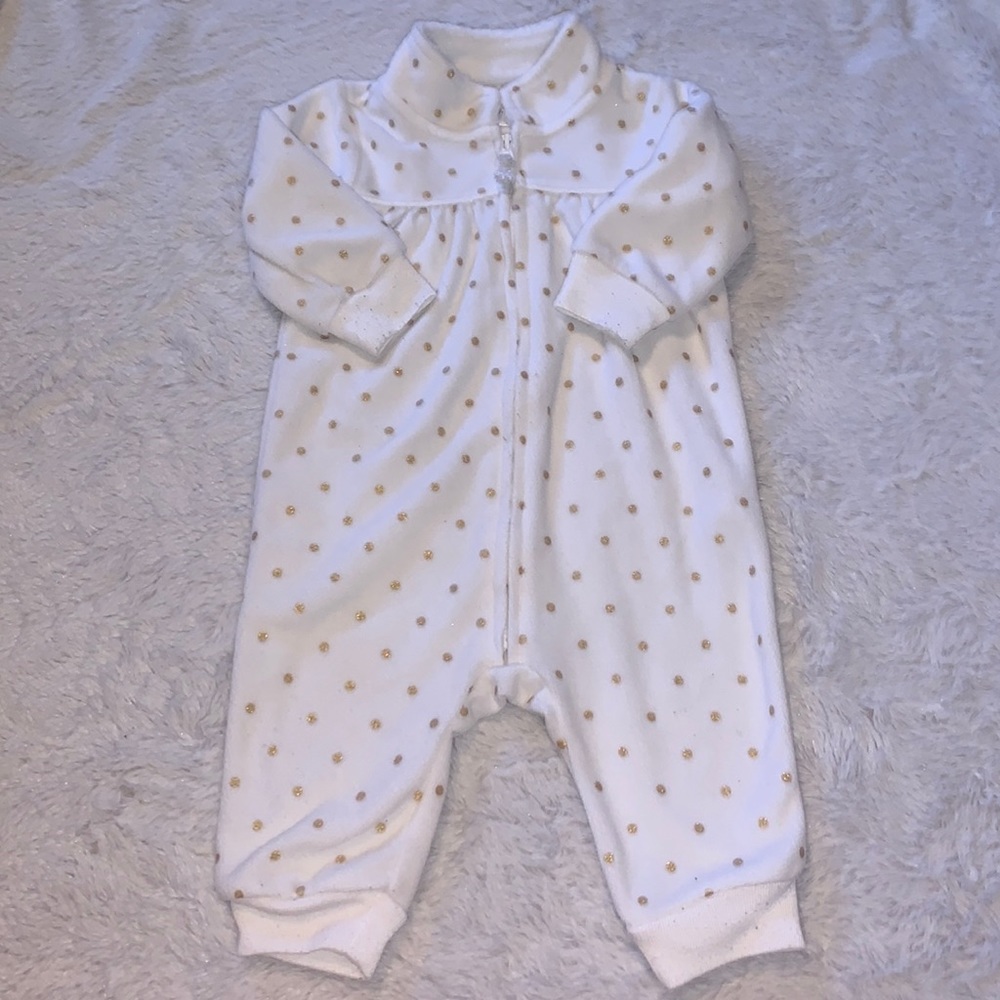 carters fuzzy zip up footie sleeper 6 months baby girl